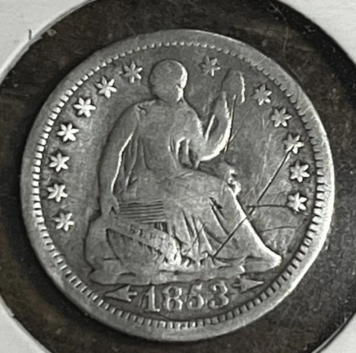 1853 Seated Liberty Half Dime Silver Circulated Coin Uncertified Collectible