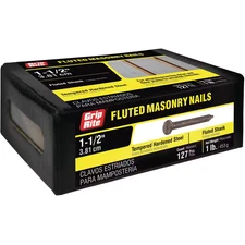 1-1/2 In. X 9-Gauge Bright Steel Fluted Masonry Nails 1 Lb. Box