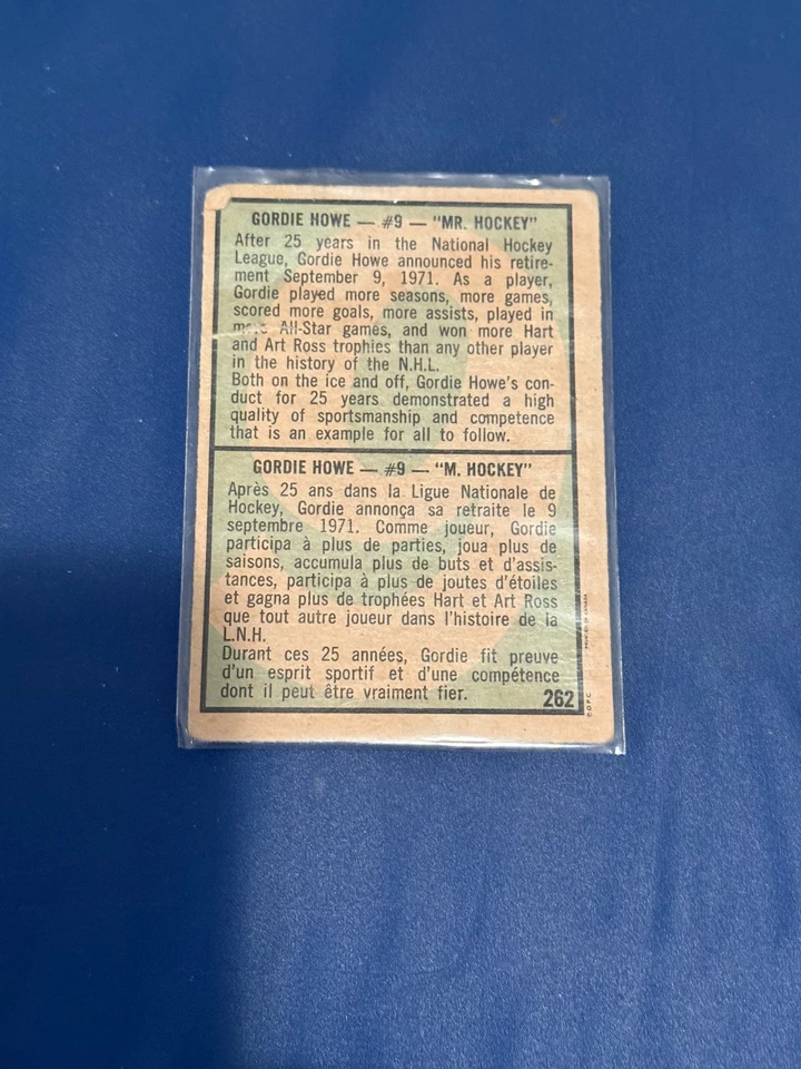 Gordie Howe and Jean Beliveau #262 and #263 Special Collectors Cards - Image 4 of 4