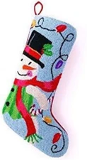 Peking Handicraft - Snowman Christmas Hooked Stocking - 31SJM1493MC