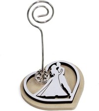 DLM35310 (Kit 6 Pezzi) Portafoto Memo Clip Cuore in Legno x matrimonio