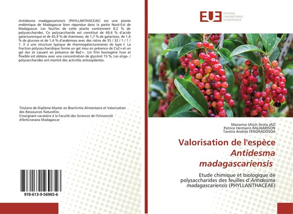 Valorisation De L'espèCe Antidesma Madagascariensis Jao (U. A.) Taschenbuch 2020-image