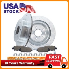 Rear Drilled Brake Rotors Ceramic Pads Kit For Nissan LEAF Rogue/Sport Rogue