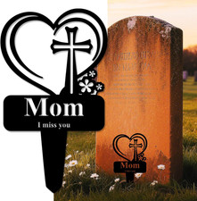 Mom Memorial Grave Stake, Cemetery Decorations for Grave Markers 12.5 X 7.2 Inch