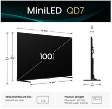 Hisense 100" Class QD7 Series Mini-LED 4K UHD Smart Fire TV (100QD7QF, 2025 Mode 3