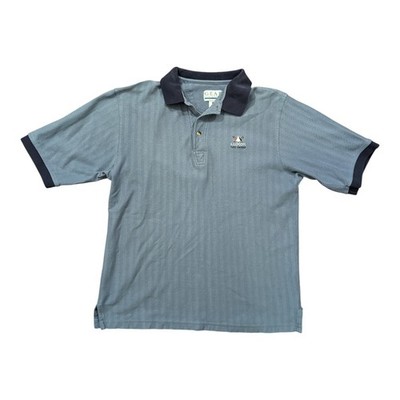 Vintage Luxor Las Vegas Polo Shirt Sz L Blue Short Sleeve Pyramid Logo 90s Y2K