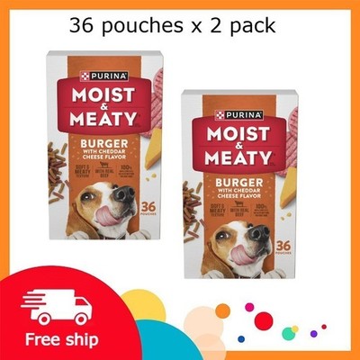 Purina Moist and Meaty Burger With Cheddar Cheese Flavor Dry Soft Dog Food 72 Ct