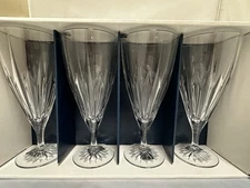 Mikasa Crystal Highpoint  Iced Tea Glasses Footed Beverage Set  4 Goblets France