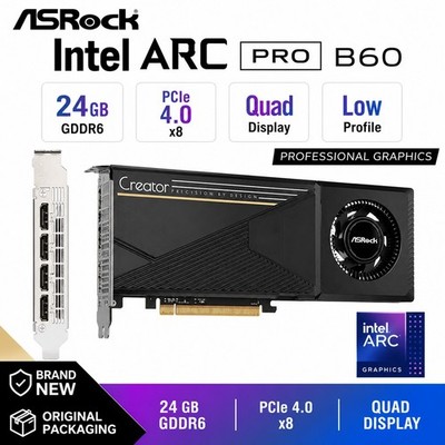 ASRock Intel Arc Pro B60 24GB GDDR6 PCIe 4.0 x8 Grafikkarte NEU OVP 