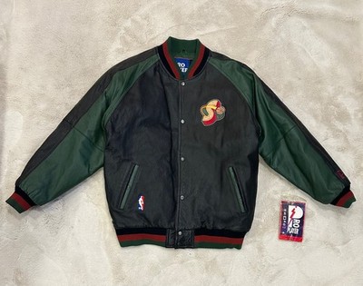 NWT Vintage 90's Seattle Supersonics (Sonics) Full Leather Pro Player Jacket XL