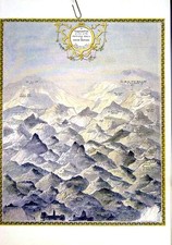 Old Vintage Print 1990 Map England Scotland Mountains Ben Nevis Snowdon 20th