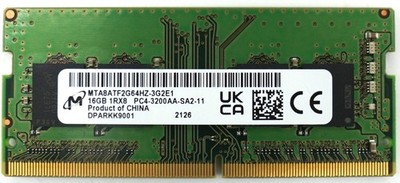 Micron 16GB RAM DDR4 3200MHz SO-DIMM 1Rx8 PC4-3200AA-SA2-11 oder -13