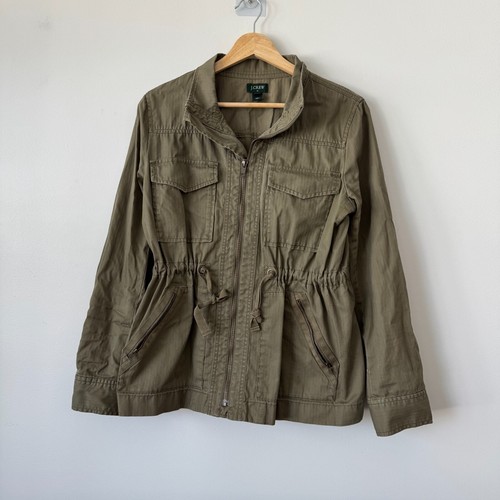 Y2K J Crew Jacke Damen S Feldjacke Fischgrät M65 Military Preppy MÄNGEL