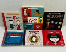 Lot 6 BabyLit Board Books~Jennifer Adams~A to Z~Romeo & Juliet~Little Women~Emma