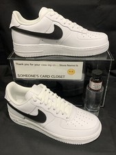 Nike Air Force 1 Low Flat Black Custom Painted Swoosh Men s Size 8.5
