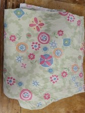 Pottery Barn Kids "Green w/ Flowers" Twin Flat Sheet