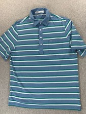 Criquet Organic Cotton Striped Short Sleeve PLAYERS Polo Shirt Men's Large 