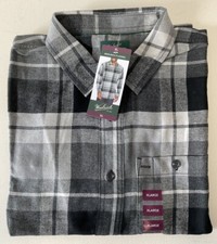 NWT Woolrich Size XL Men s Long Sleeve Flannel Button Shirt Granite Plaid