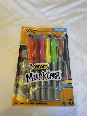 P009 Bic 12 Stück Permanent Marker fine intense Filzstifte bunt