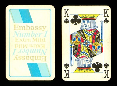embassy number 1 cigarettes 1 x playing card Embassy Number 1 Extra Mild Cigarettes King of Clubs ZA 20
