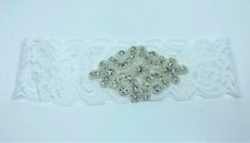 Wedding Bride Keepsake Garter Fashion White Lace And Crystals