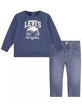 Levi's Toddler Boys 2-Piece Mountain Crewneck and Denim Pants Set 3T