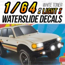 1/64 Scale TOYOTA LAND CRUISER 80 Head Tail Light WaterSlide Decals for Hot
