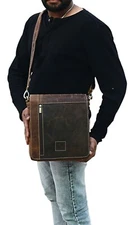 Urban Dezire Handmade Vintage Style Leather Messenger Shoulder I-pad Bag Men New