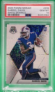 2020 Panini Mosaic Gabriel Davis #239 RC Rookie WHITE SPARKLE PRIZM 🏦 PSA 10