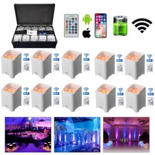 10PCS 6 x 18W RGBAW UV LED Uplight Par LIght Battery Powered Charge Flight Case