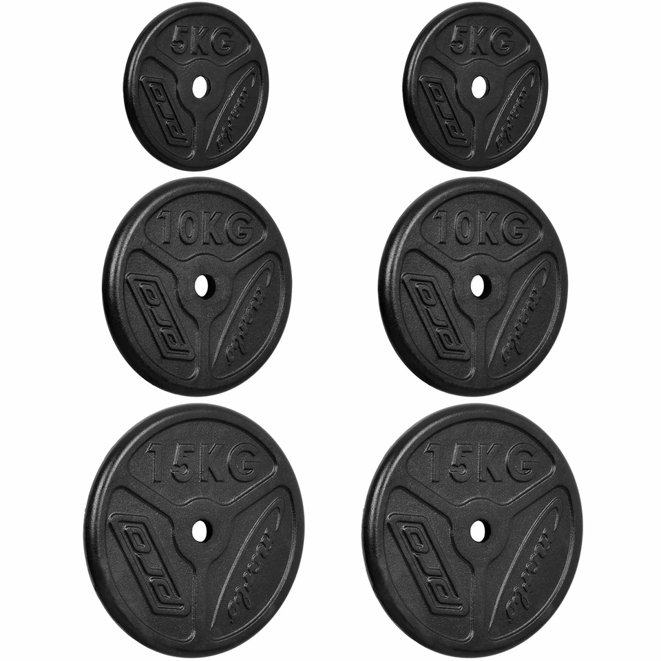 Plaques de poids Marbo Sport en fonte slim set 60kg / 2x15kg + 2x10kg + 2x5kg - Photo 2/3