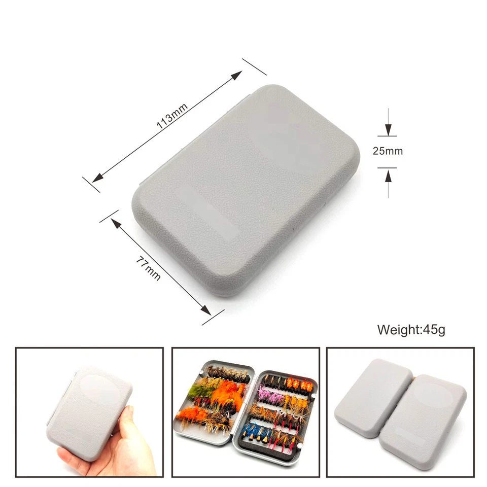 Fly Fishing Flies Kit Assortment Trout Bass with Fly Box Dry/Wet Flies 64pcs - Image 3 of 4