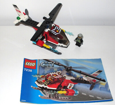 LEGO City Feuerwehr Hubschrauber Set 7238 - 100% vollständig, ohne Karton, 75 Teile