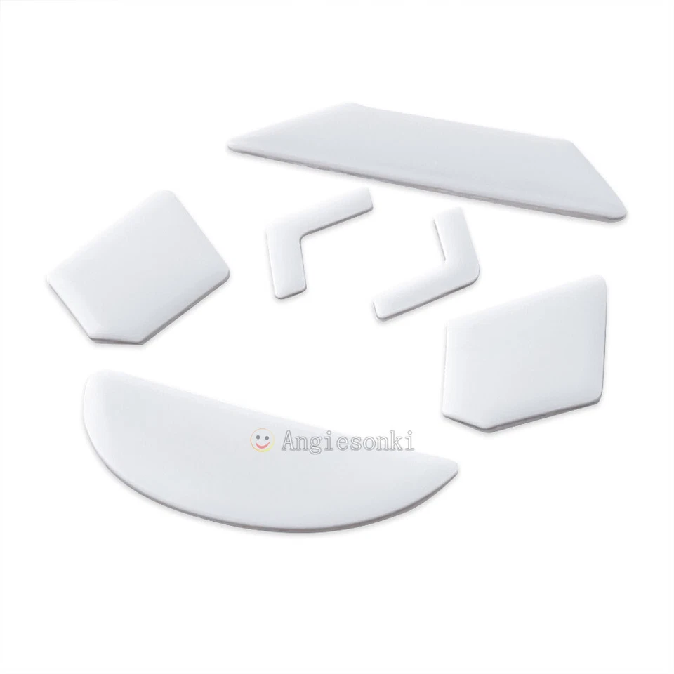 2 Sets White Rounded Curved Edges Mouse Feet Skates for Logitech G900 mouse - Image 2 of 4