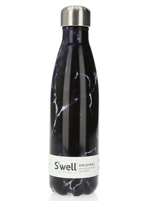 S'well 251912 Vacuum Insulated Stainless Steel Water Bottle 17oz Black Marble