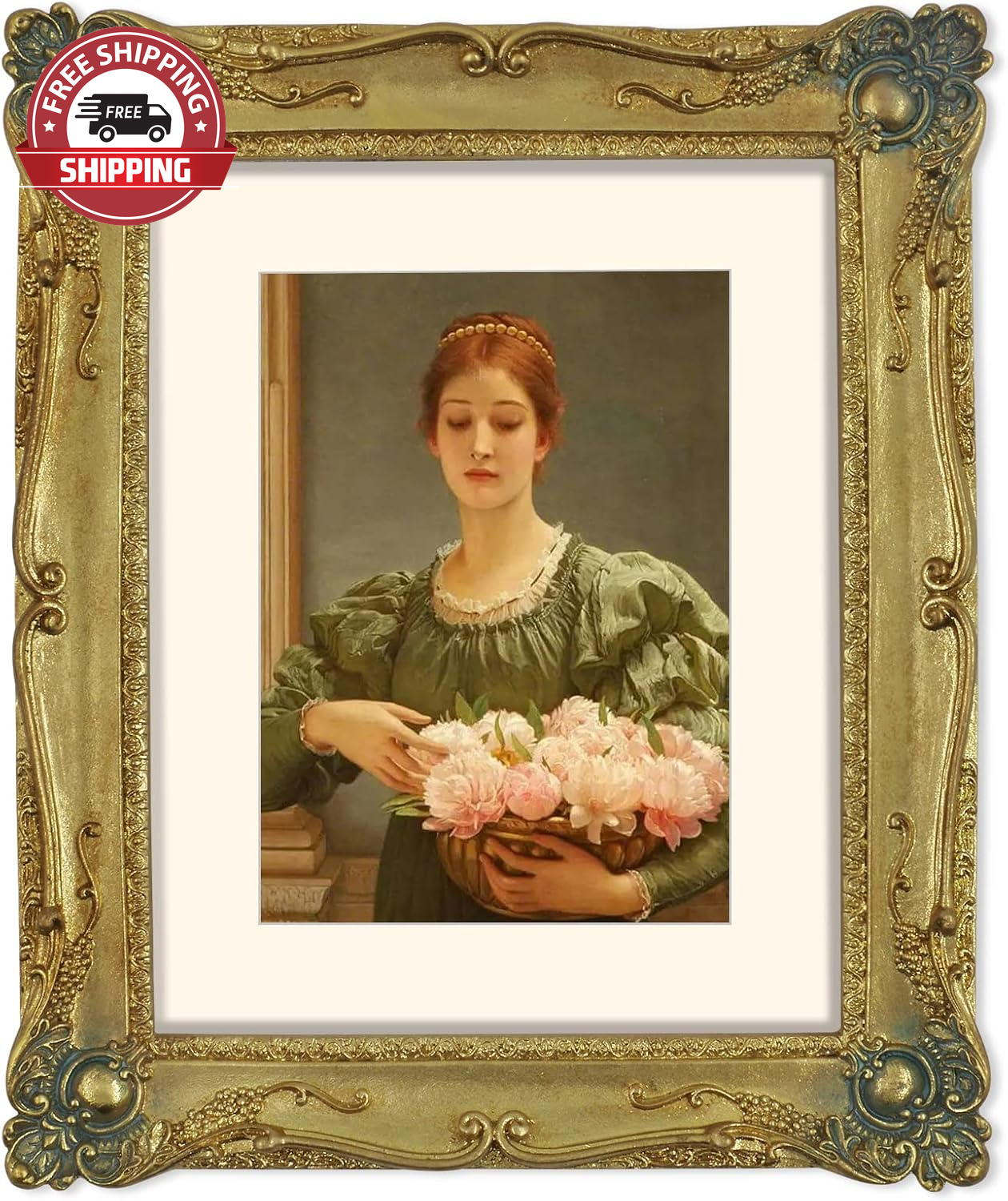 Vintage Picture Frames 8X10 Photo Frame 8X10 with Floral Relief, Wall and Tablet-image