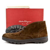 Salvatore Ferragamo parker Brown Wing-tip Chukka Boots Shoes 9 D $560 Salvatore Ferragamo parker Brown Wing-tip Chukka Boots Shoes 9 D $560