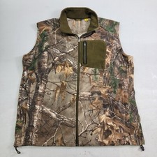 Cabela's Realtree Xtra Men's Fleece Hunting Vest Sz XL Camo Full Zip Camouflage