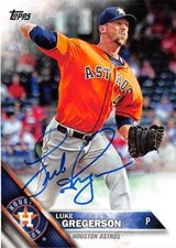 Luke Gregerson autographed baseball card (Astros World Series) 2016 Topps #243
