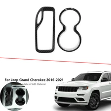 2x Gear Shift Cup Holder Cover Trim Bezel for Jeep Grand Cherokee 2016-21 Carbon