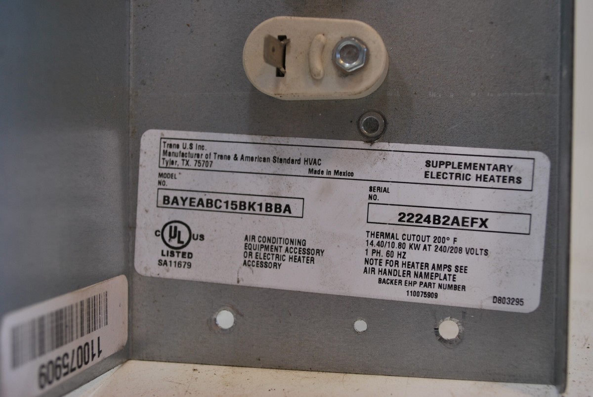 Trane BAYEABC15BK1BBA Element, 240/208V