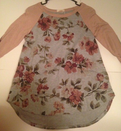 NWT! Oddi Floral Baseball Top Women's Size Small Medium or Large Elbow Patches - Picture 9 of 16