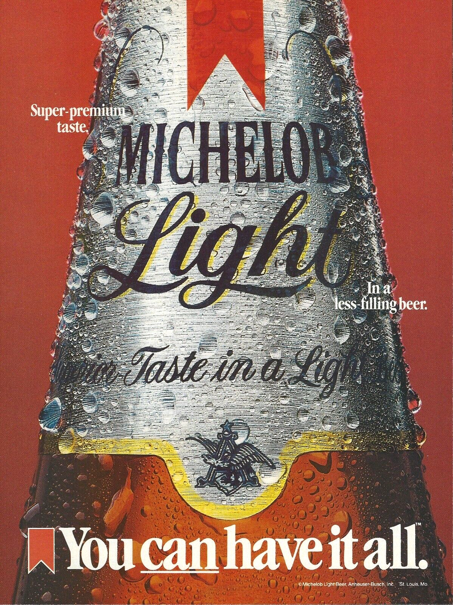 1985 Michelob Light Beer You Can Have It All vintage Print Ad 80's