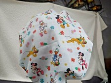 Bouffant surgical scrub hat cap blue mickey minnie easter spring fabric