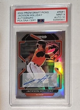 JACKSON HOLLIDAY AUTO ROOKIE- PANINI PRIZM DRAFT PICKS - PSA 9 - AUTO 10