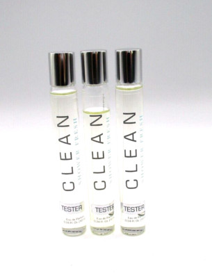 Lot / 3 Clean Shower Fresh Eau De Parfum Rollerball ~ 0.34 oz / 10 ml (x3) ~