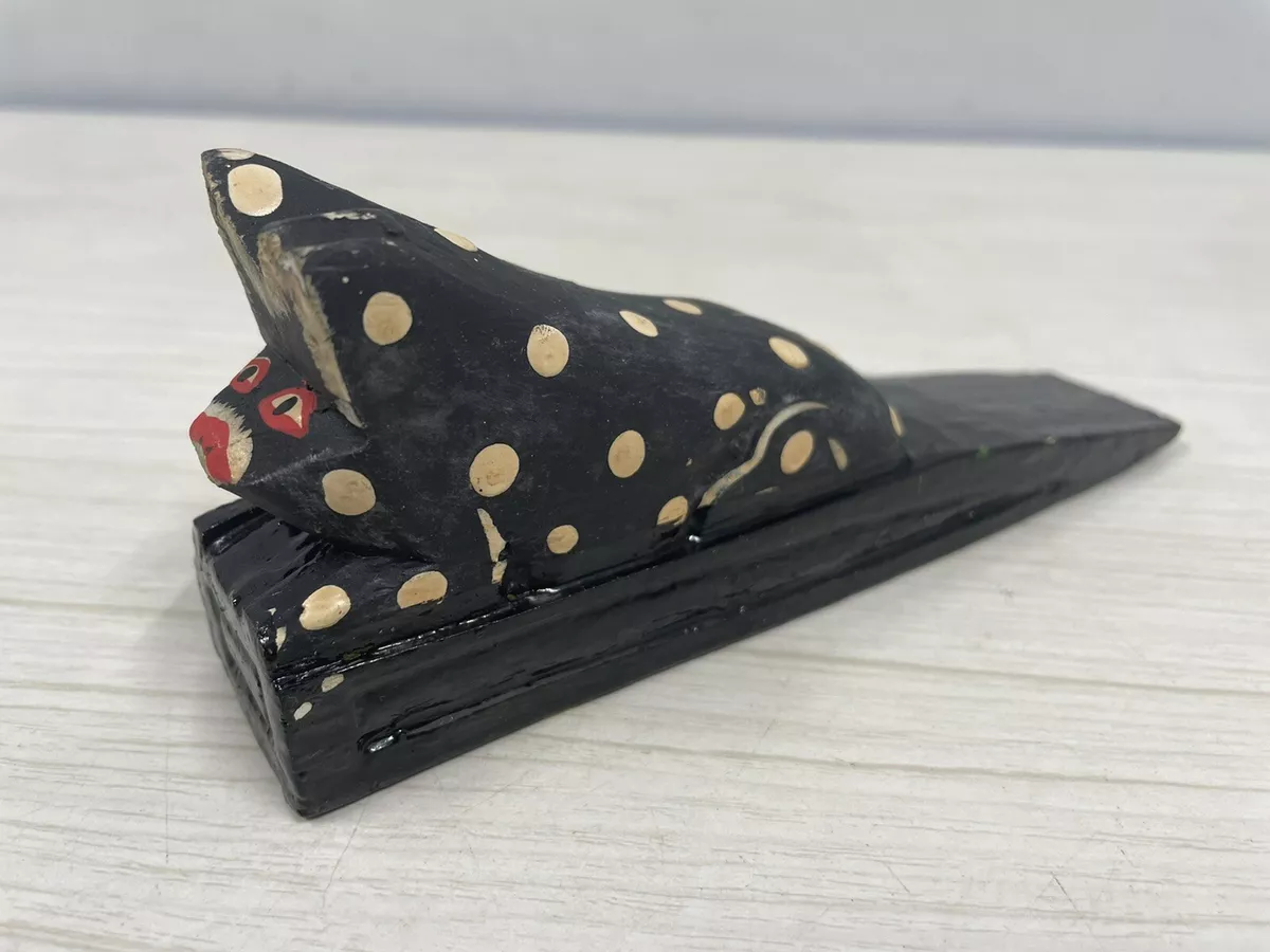 Vintage Wood Door Door stopper wedge Cat Door holder Handmade In