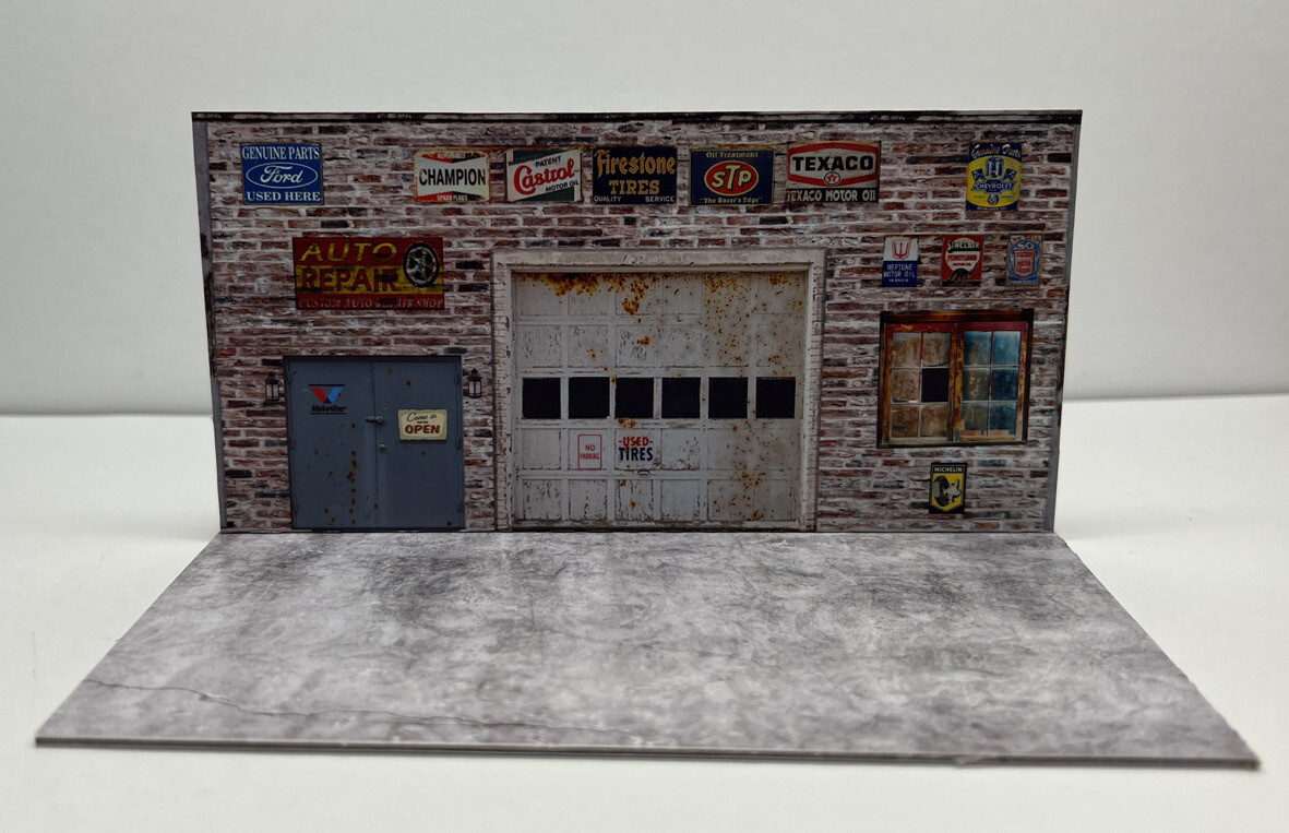 1/64 Scale Backdrop Diorama Display Garage Scene | eBay