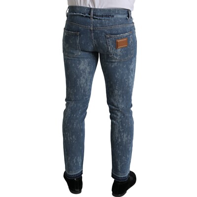 DOLCE & GABBANA Jeans Blue Washed Skinny Cotton StretchDenim IT54