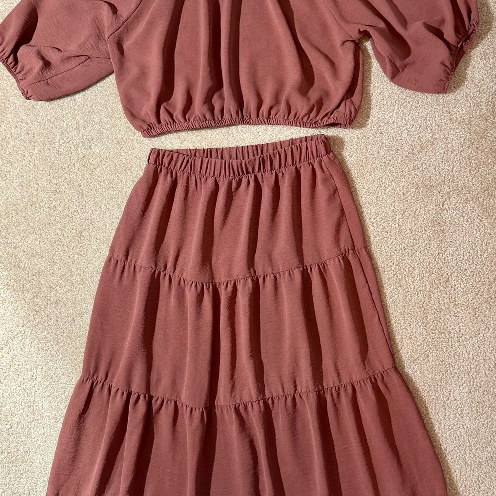 Skirt and Top 2 Piece Matching Set-image